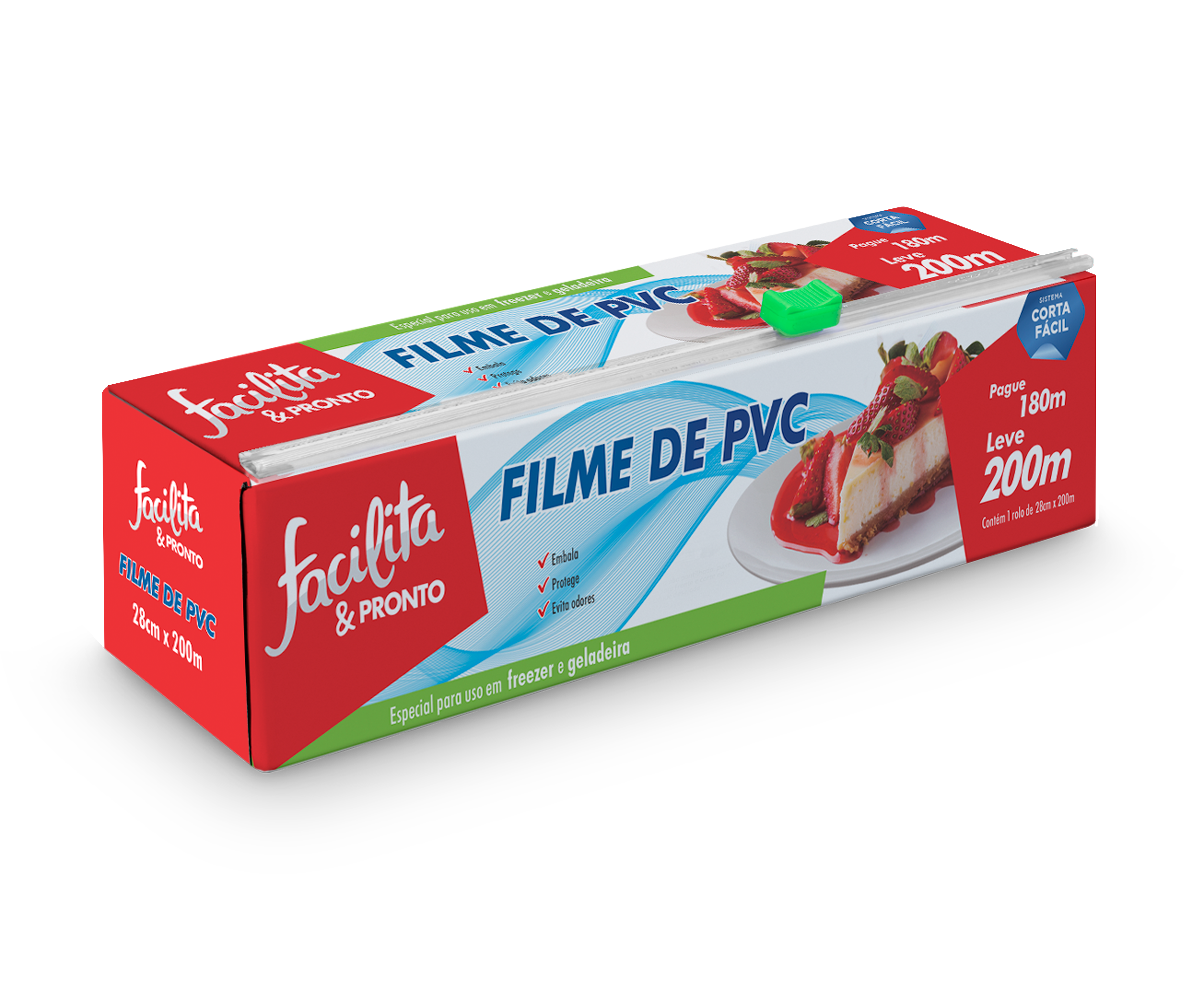 PVC Cling Film 28 cm x 200m with Dispenser Facilita & Pronto