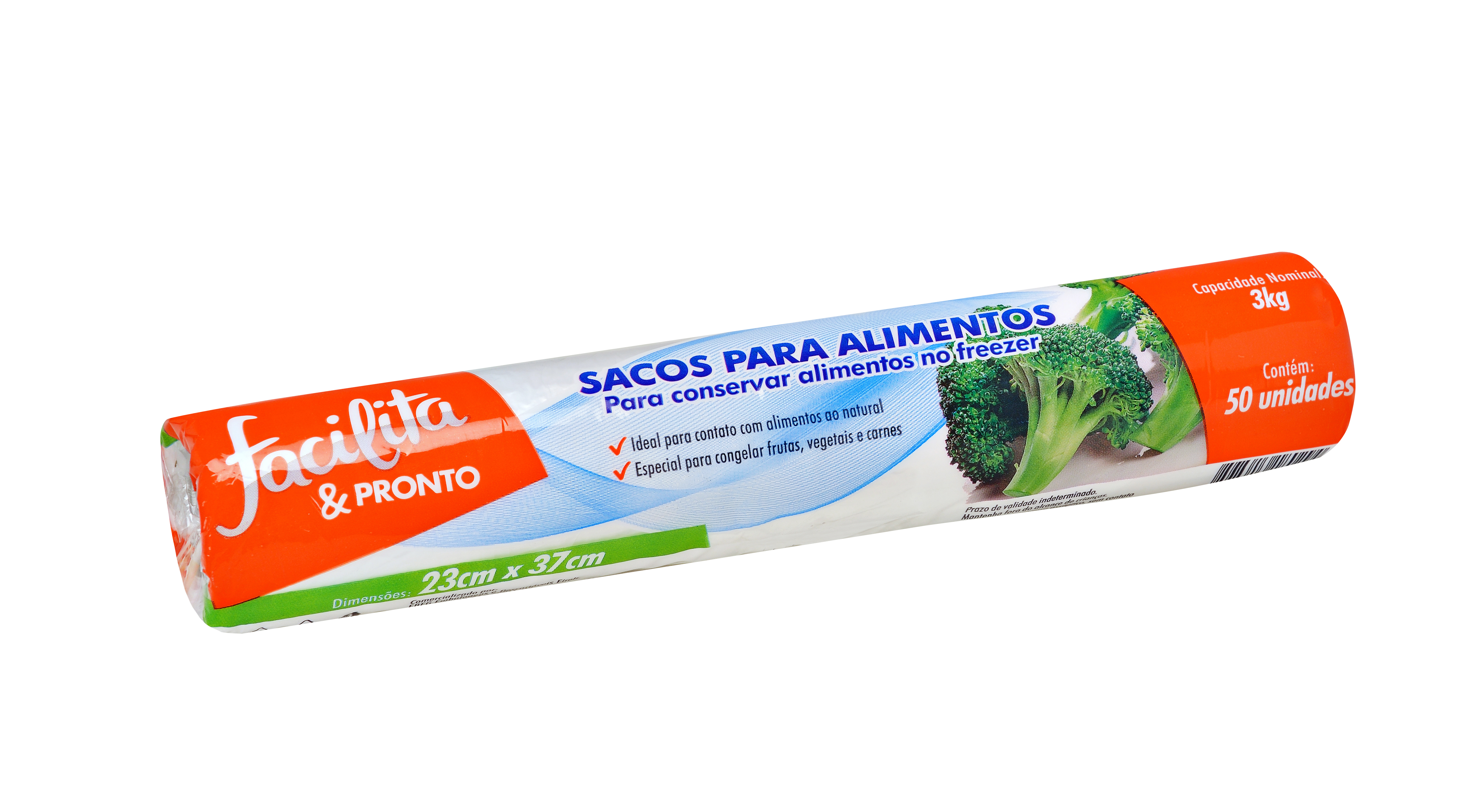 BOLSA PARA ALIMENTOS 3KG 23 X 37 CM FACILITA & PRONTO PAQUETE CON 50 UNIDADES