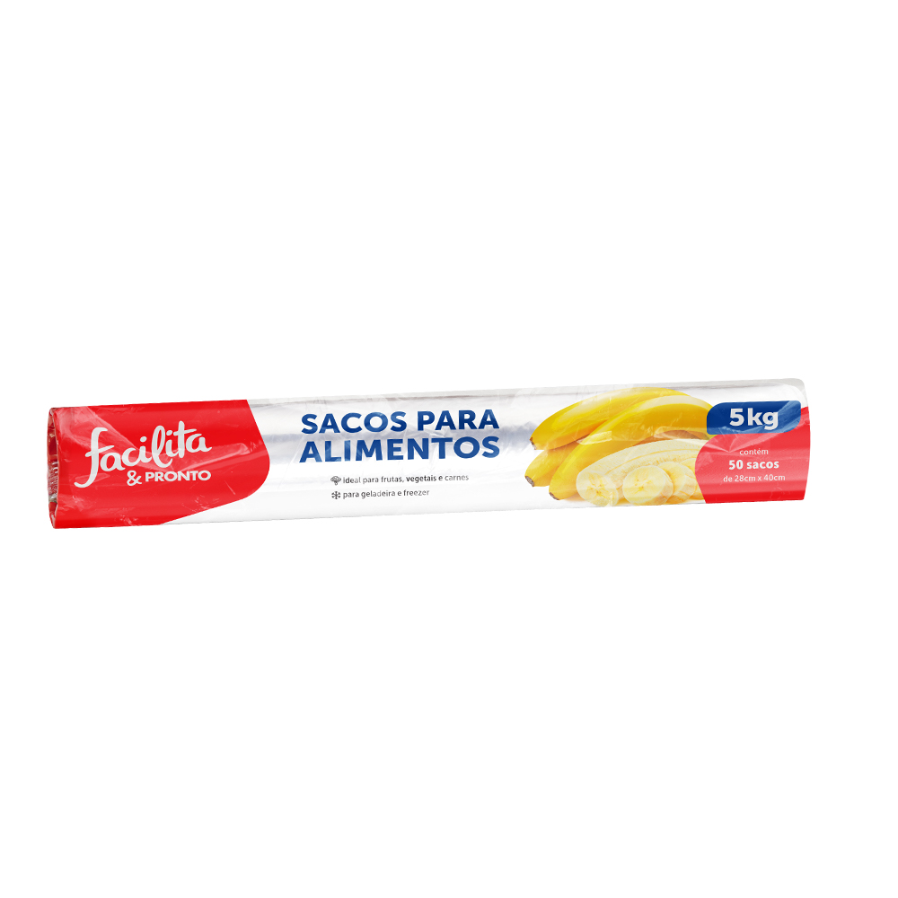 BOLSA PARA ALIMENTOS 5KG 28 X 40 CM FACILITA & PRONTO PAQUETE CON 50 UNIDADES