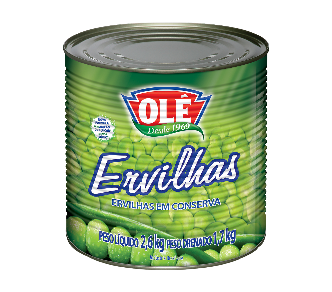 Canned Green Peas Olé 1700g Box of 6 units