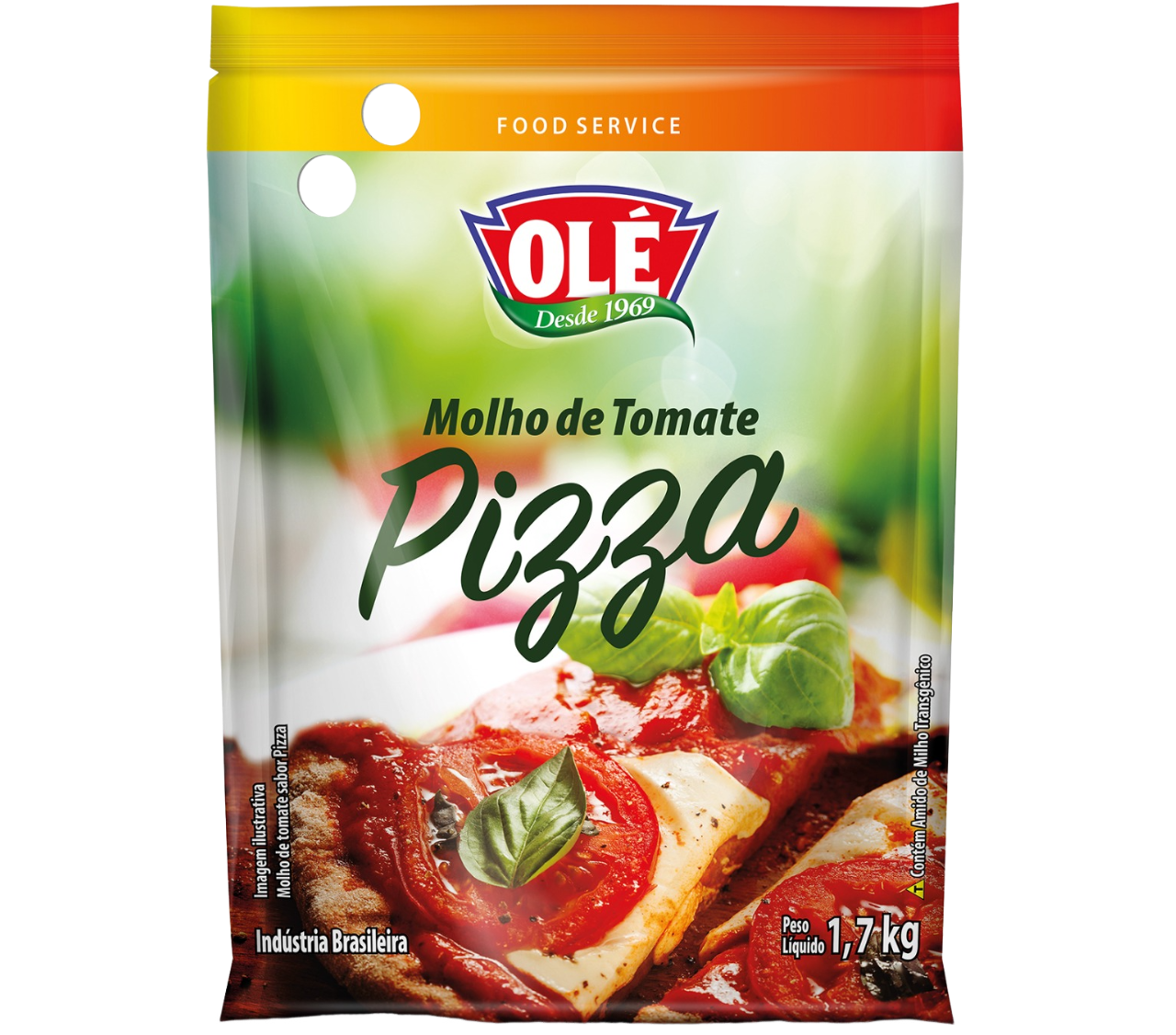 SALSA DE TOMATE SABOR PIZZA EN SACHET OLÉ 1700G CAJA CON 6 UNIDADES
