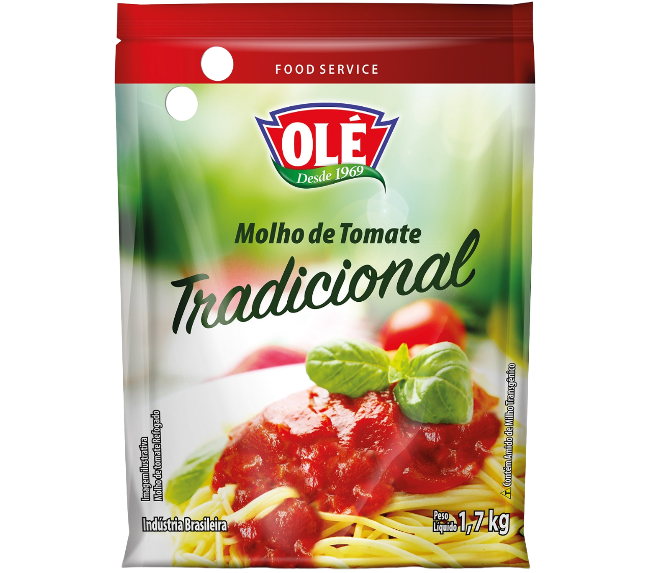 SALSA DE TOMATE TRADICIONAL EN SACHET OLÉ 1700G CAJA CON 6 UNIDADES