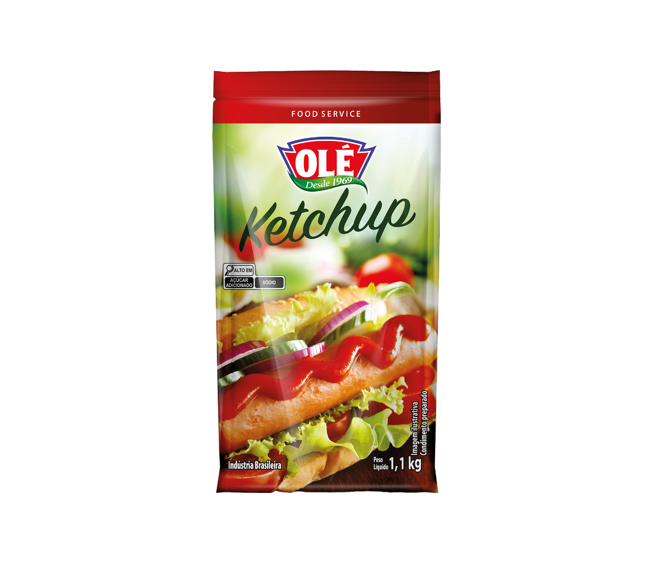KETCHUP EN SACHET OLÉ 1100G CAJA CON 12 UNIDADES
