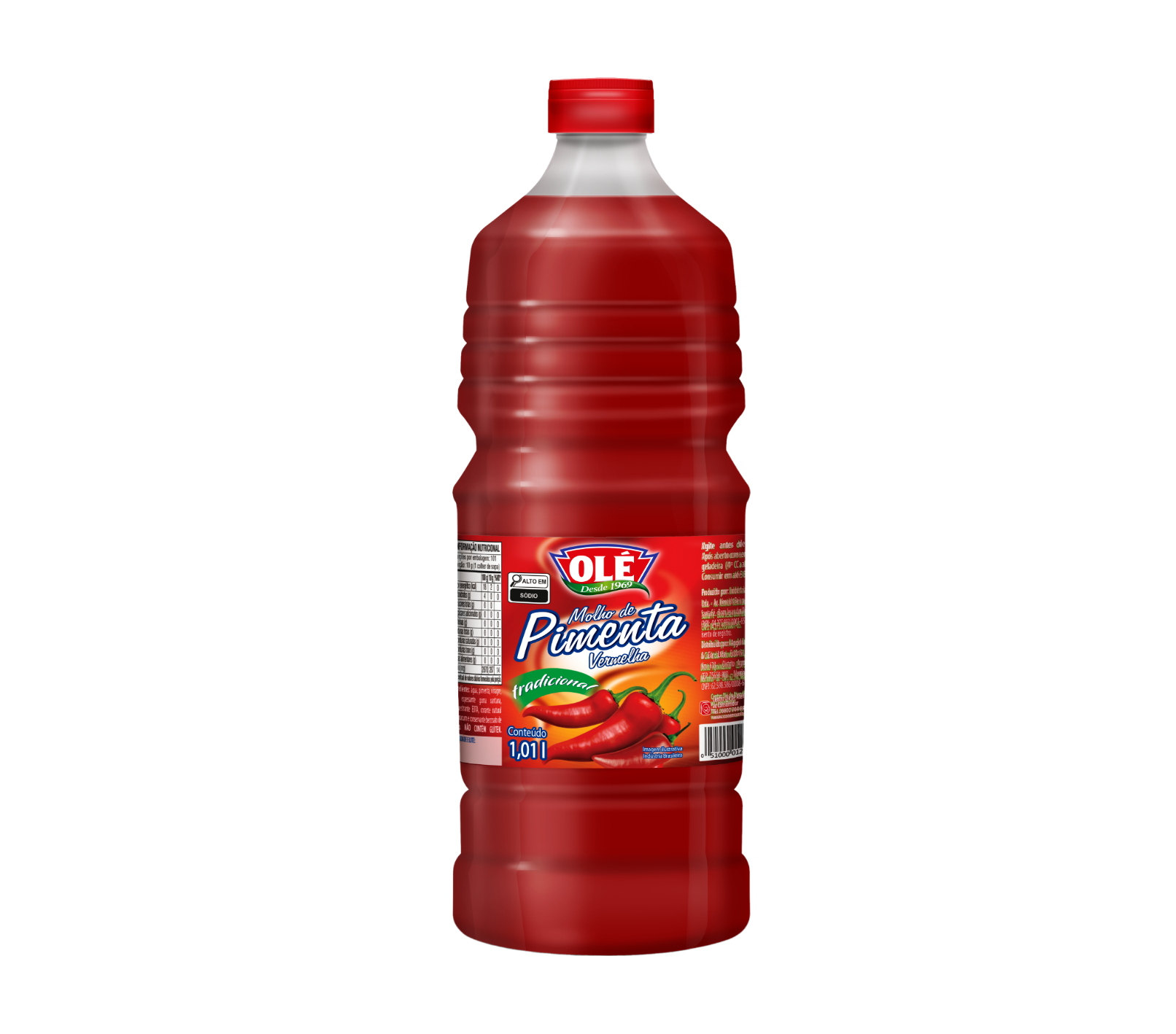 SALSA DE AJÍ ROJO EN BOTELLA OLÉ 1,01L CAJA CON 12 UNIDADES