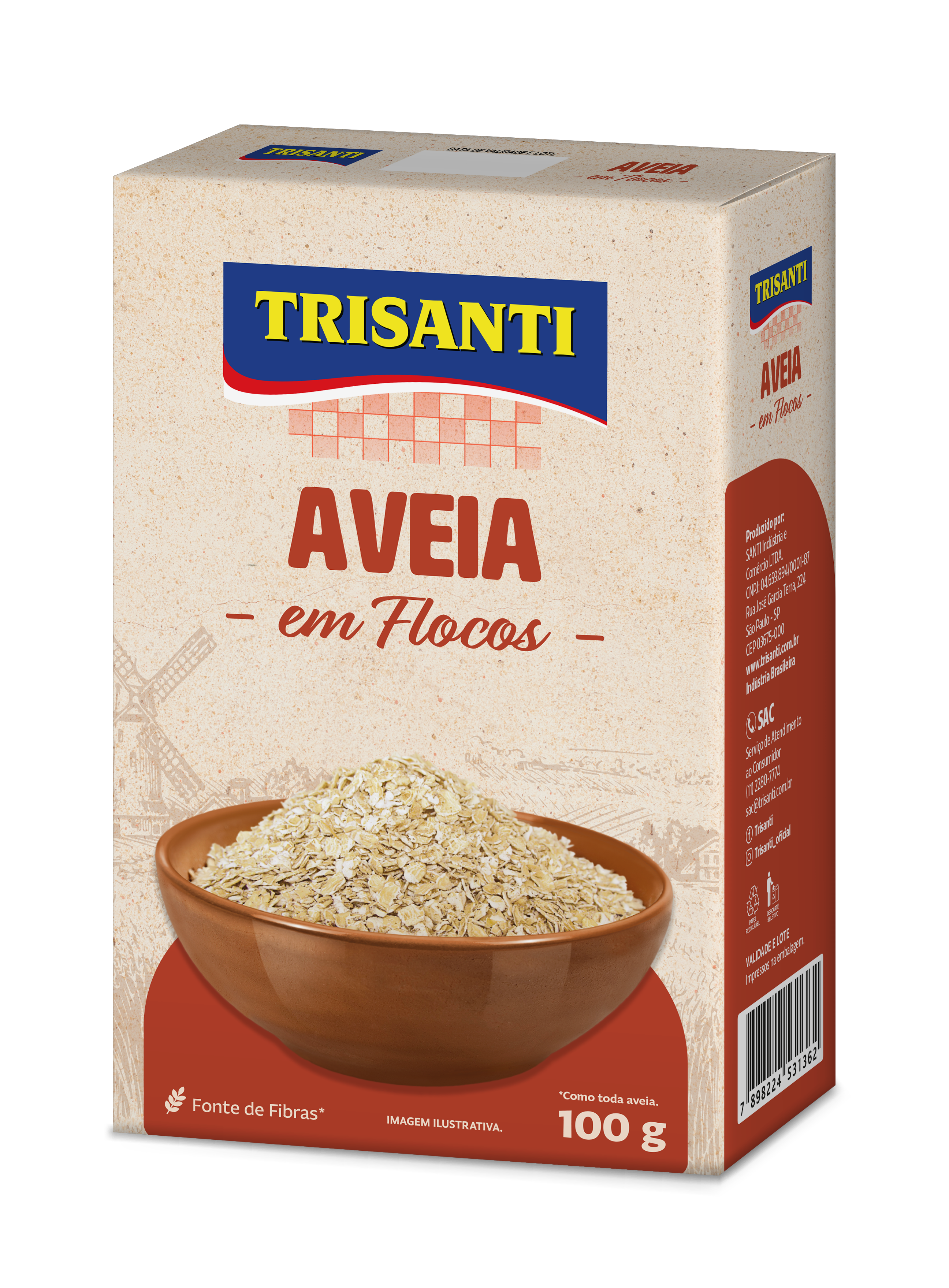 Aveia em Flocos Normais Trisanti 100g