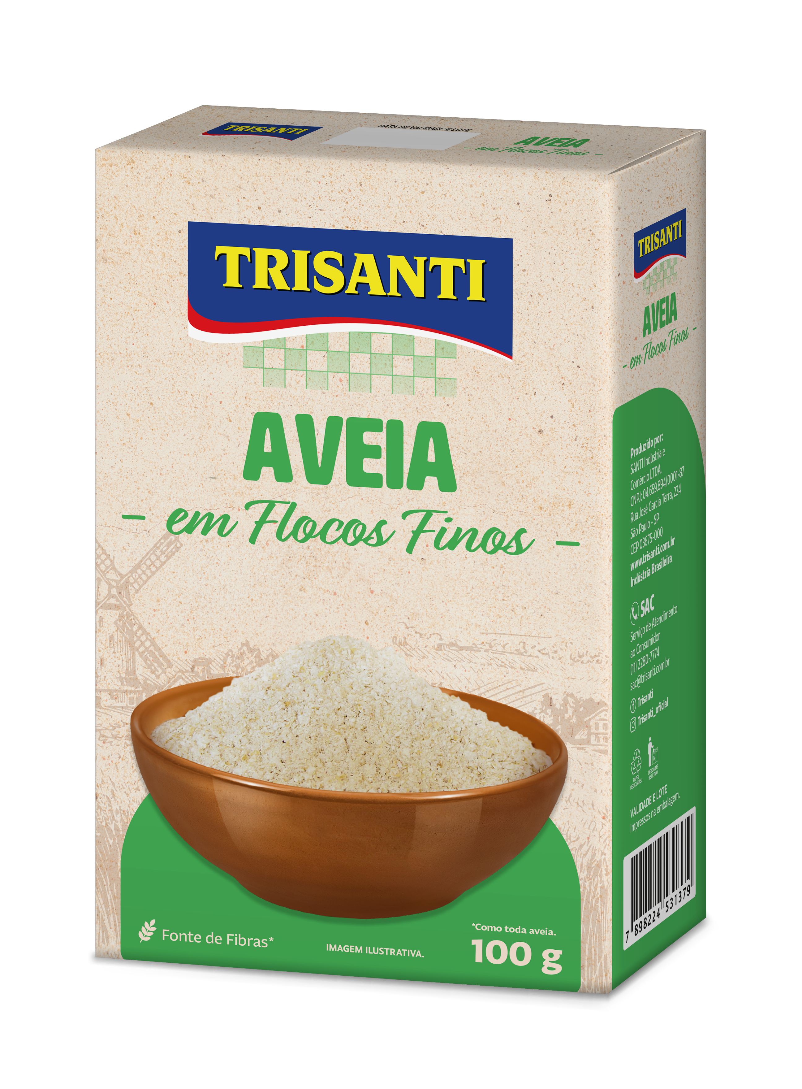 Aveia em Flocos Finos Trisanti 100g