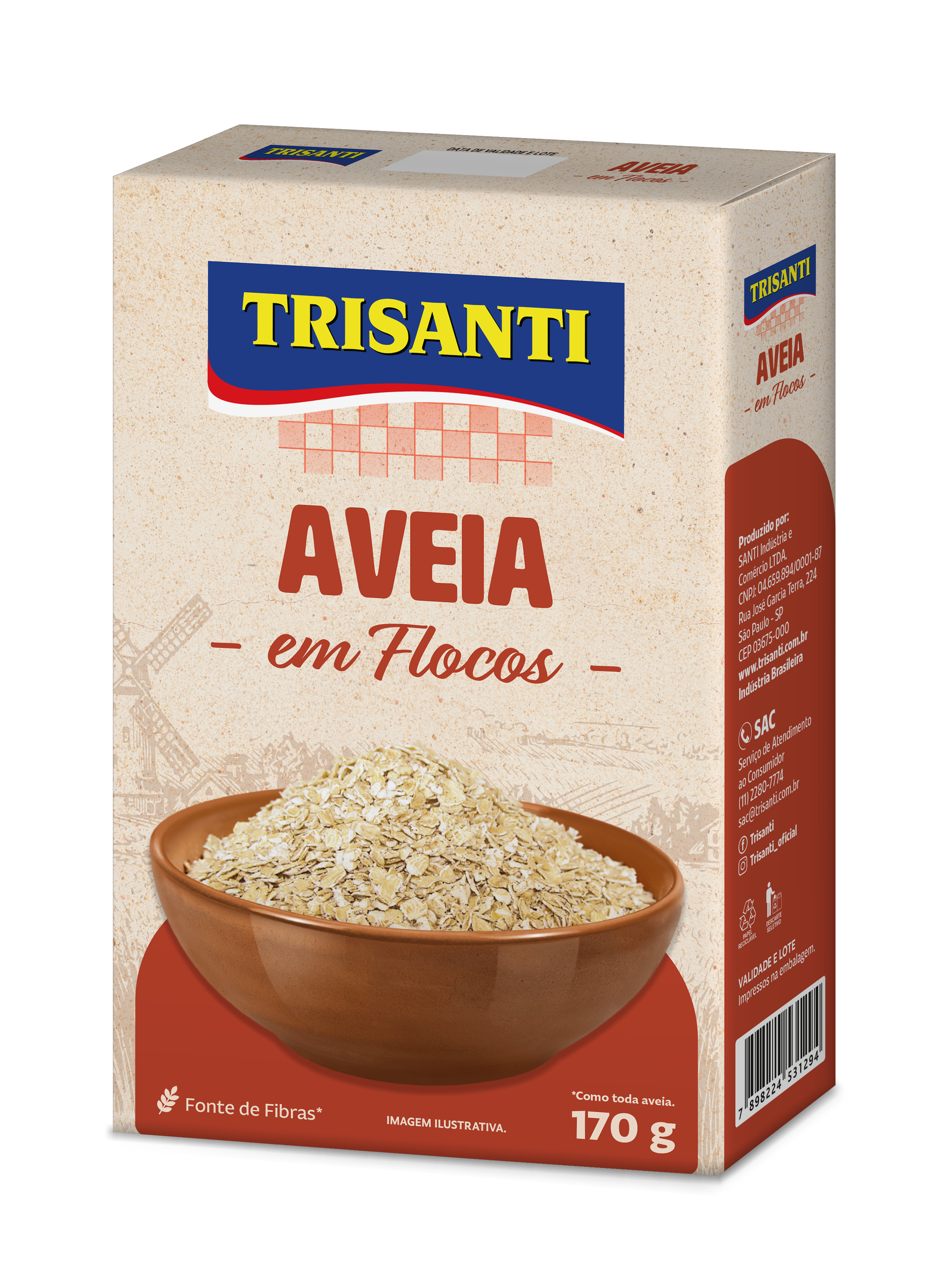 Aveia em Flocos Normais Trisanti 170g