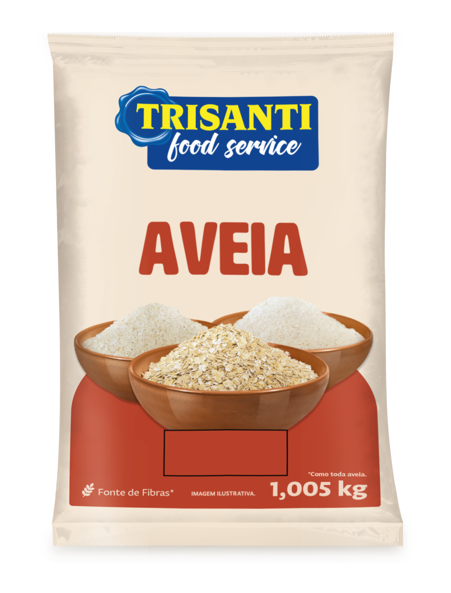 Aveia em Flocos Finos Trisanti (Food Service - Uso Profissional) 1kg