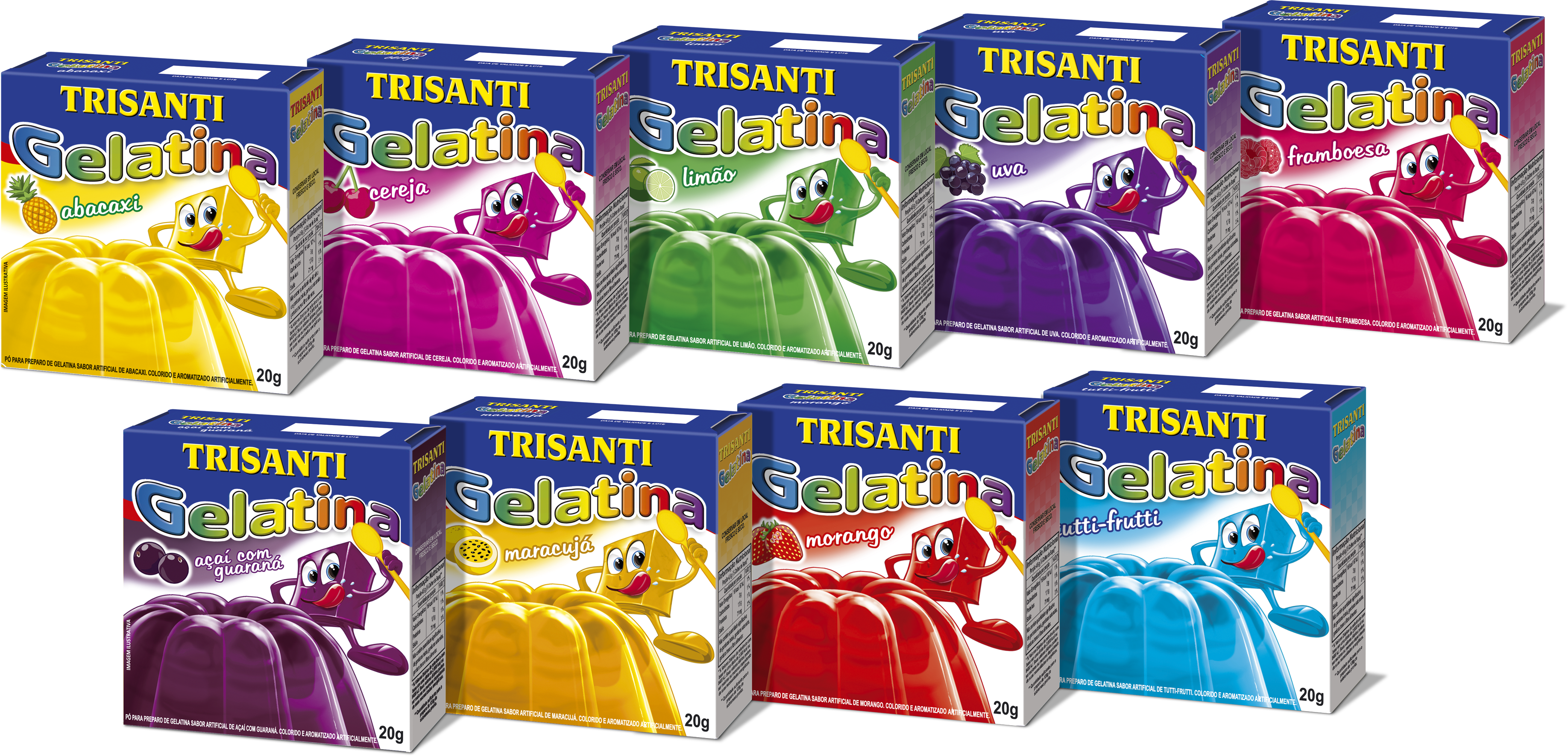Assorted Flavors Gelatin Trisanti 20g